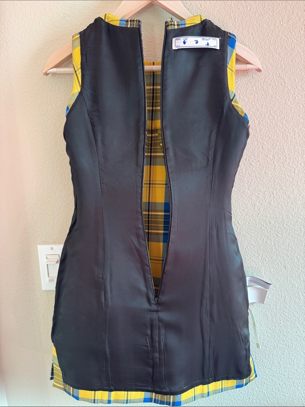 Off-White Check Bullet Wool Minidress sz 40 / XS / Small - Picture 11 of 13
